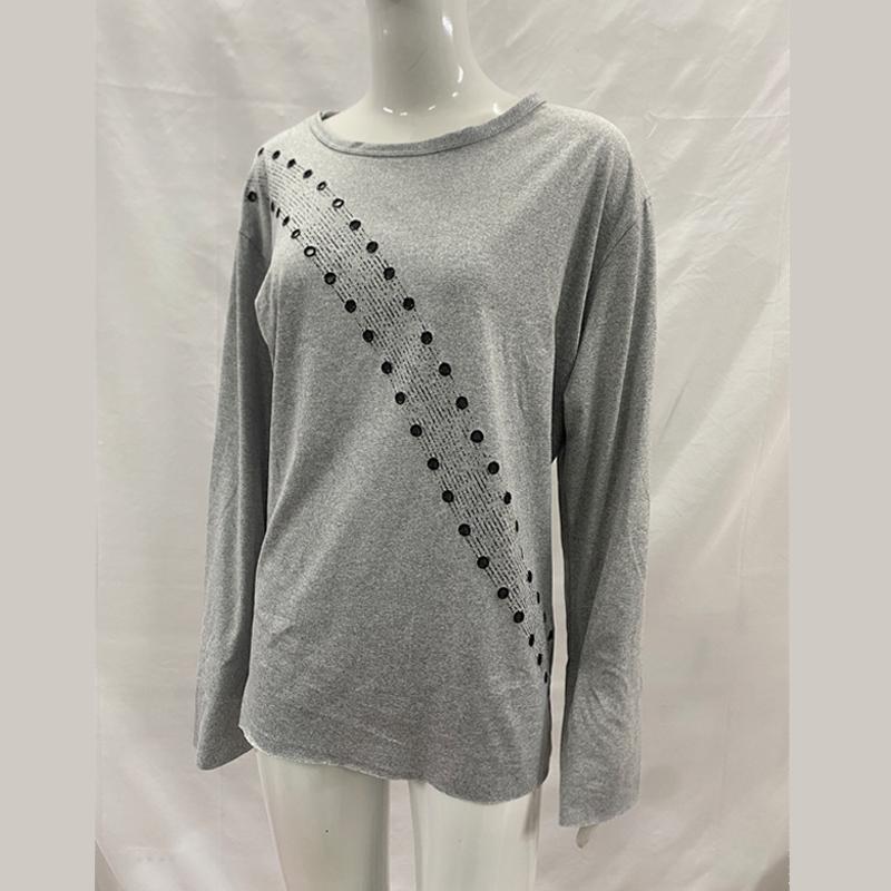 

Y2K fashion long sleeved women s early autumn top XL сірий колір