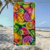 Serviette de plage Motif Fruits Tropicaux & Été Glacé, Douce Durable Séchage Rapide, Idéale Pour la Plage d'Été, la Natation & le Camping