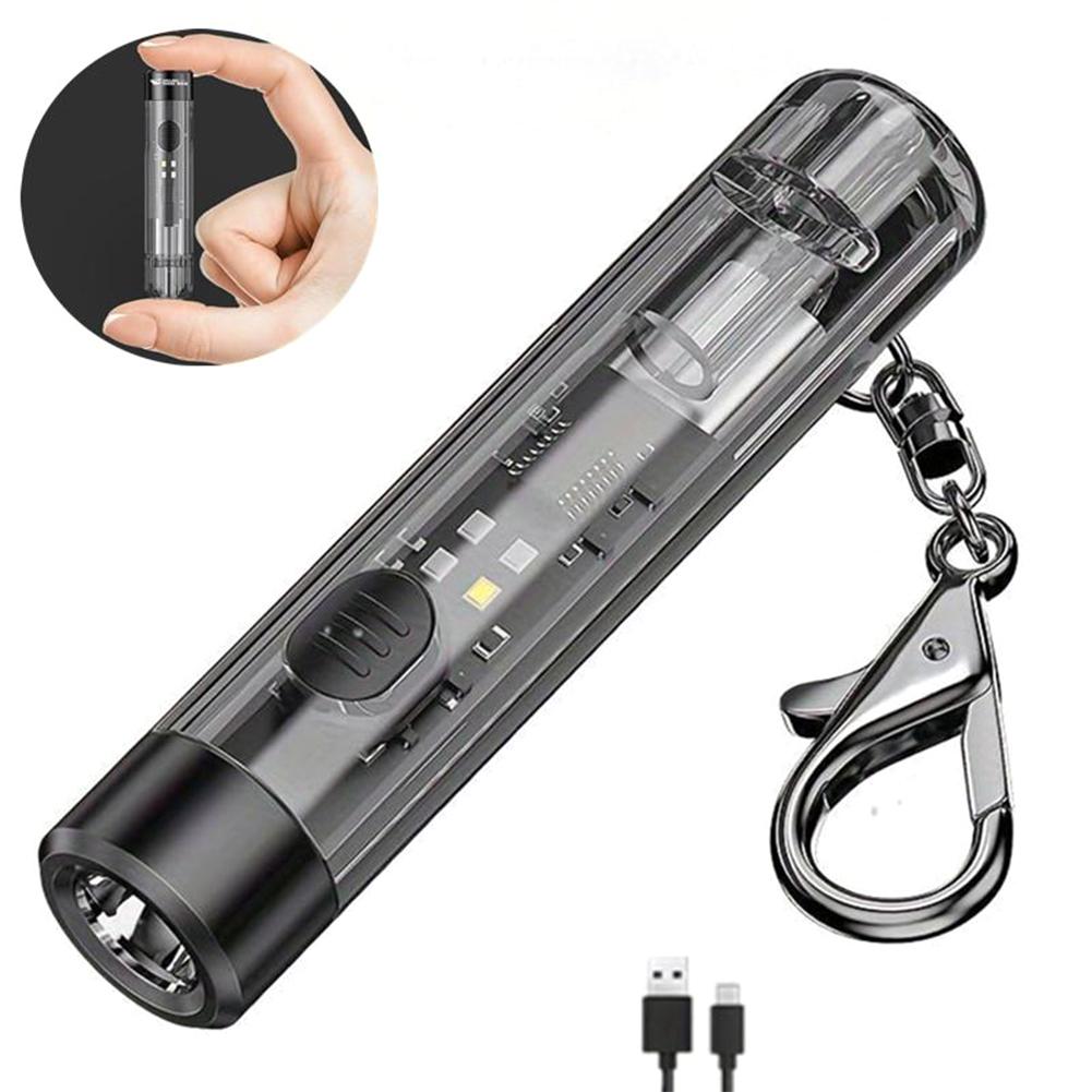 LED Multifunktionale Pfeifenleuchte Camping Handheld Schlüsselanhängerleuchte 3-Stufen-Einstellung Taschenlampe Notpfeife mit Lanyard