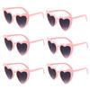 6pcs Bachelorette Party Sunglasses Wedding Bridal Shower Decoration Pink White Heart Glasses Bridesmaid Gifts Hen Party Supplies