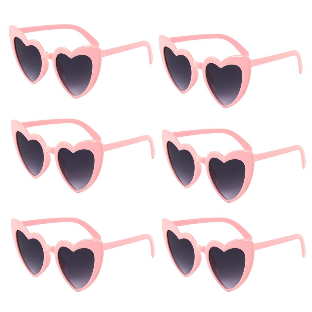 6pcs Bachelorette Party Sunglasses Wedding Bridal Shower Decoration Pink White Heart Glasses Bridesmaid Gifts Hen Party Supplies