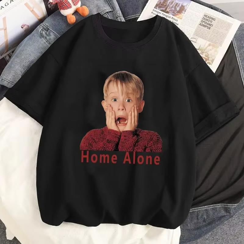 

Movie Home Alone Graphic T-shirt Kevin Printed Tshirt High Street Harajuku Tees Tops Vintage Autumn Women Men Casual T Shirt Top S