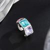 Light Luxury Ear Cuff Colorful Crystal Cartilage Earring New Geometric Ear Clip  Party