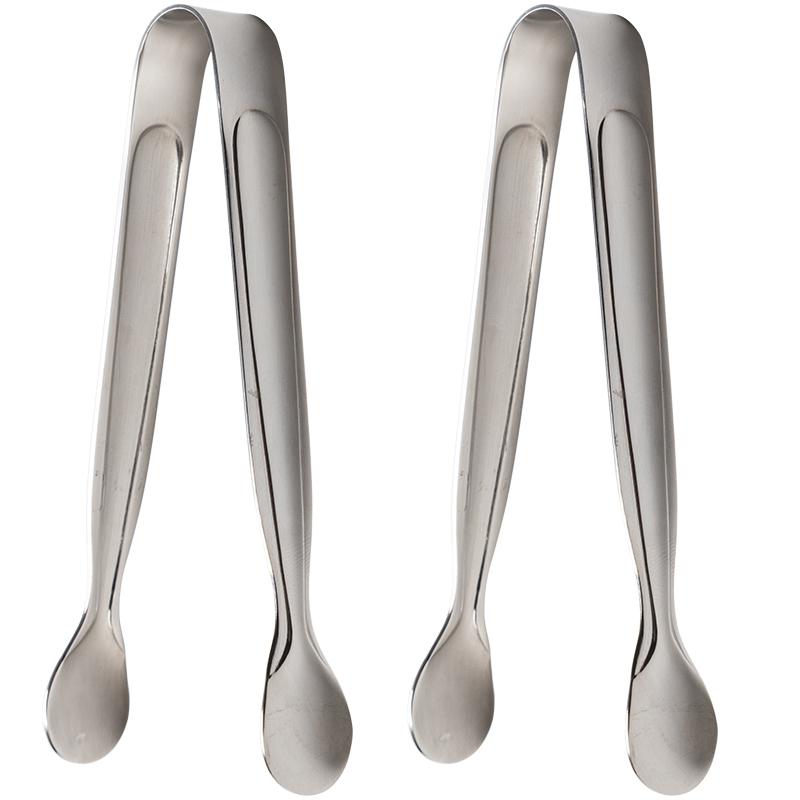 2Pcs Ice Tongs Mini Stainless Steel Serving Tongs Food Clamp Coffee Sugar Cube Tongs Tea Bag Clip Kitchen Gadgets Accessories