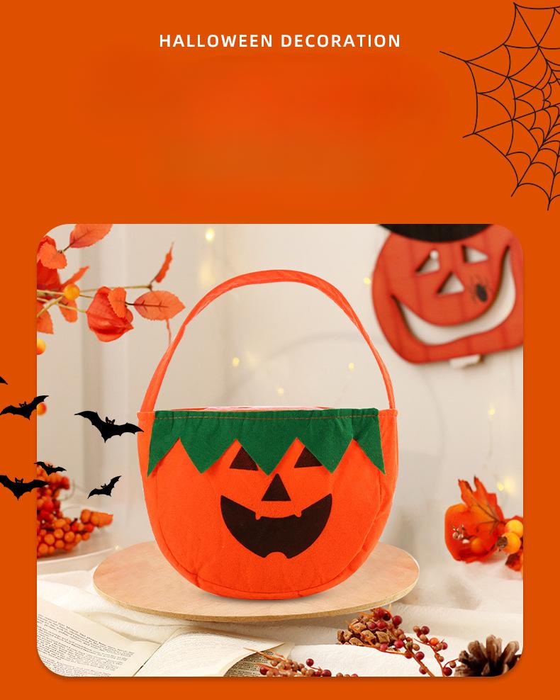5pcs Cartoon Funny Halloween Pumpkin Bags Children's Gift Candy Baskets Halloween Party Atmosphere Decoration Props Handbags
