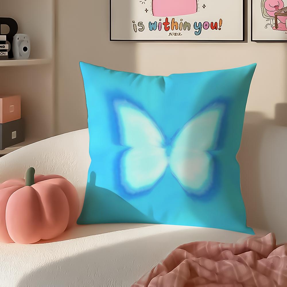 Dreamlike BButterfly Film Dreamy Cushion Cover Pillowcase Short Plush Invisible Zipper Room Sofa Cushion Cover