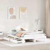 Vidaxl Bed Frame Without Mattress, White, 150X200 Cm, Solid Pine Wood
