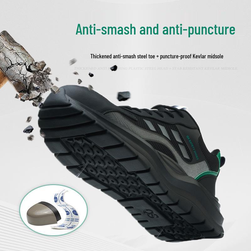 Men's Cross-Border Breathable Steel Toe Safety Shoes: Non-Slip, Wear-Resistant, Anti-Smash, Anti-Puncture, Soft Work Shoes