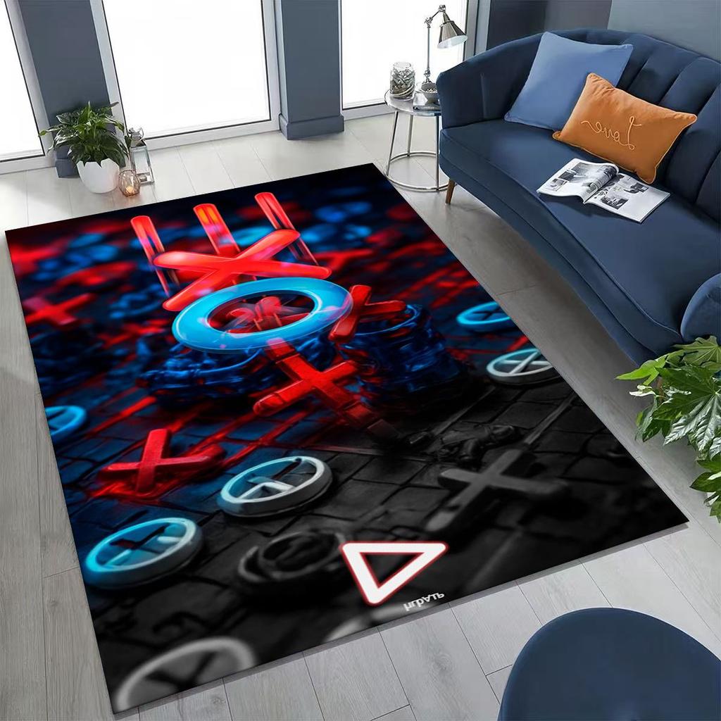 3D Retro Gamer Zone Spielteppich mit Controller-Motiv, ideal für Schlafzimmer, Wohnzimmer, Sofa, Wohnzimmer und als Fußmatte. Rutschfeste Bodenmatte für Kinder.