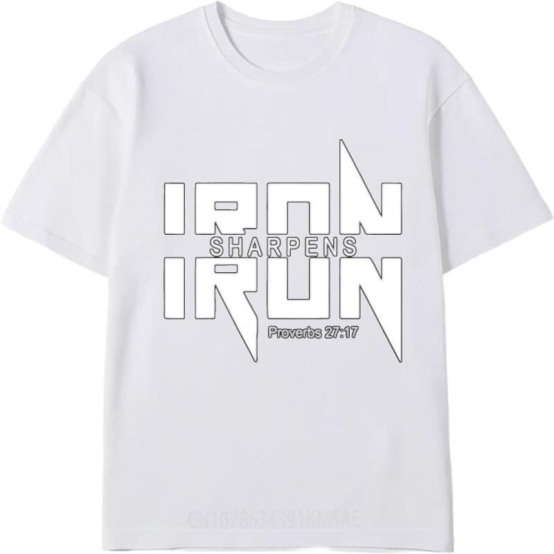 Travel For Unisex O Neck Tshirt Brand Teeshirts Iron Sharpens Iron Proverbs 27 17 Retro Unisex Tops Cotton Tshirt Unisex Tshirts