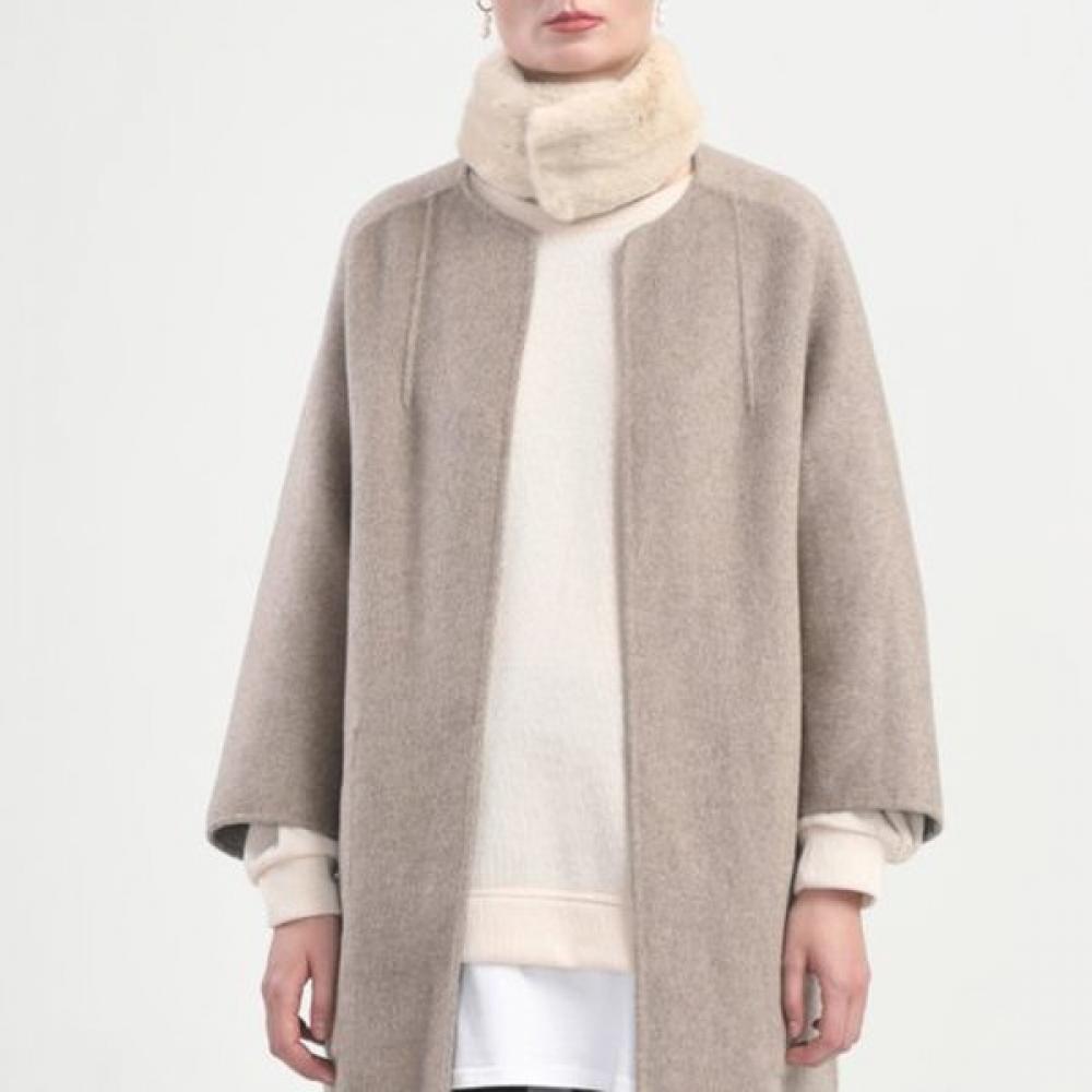 Lala Magnetic Fur Scarf L Beige  Canvas Bag Gift   LaLaf173 