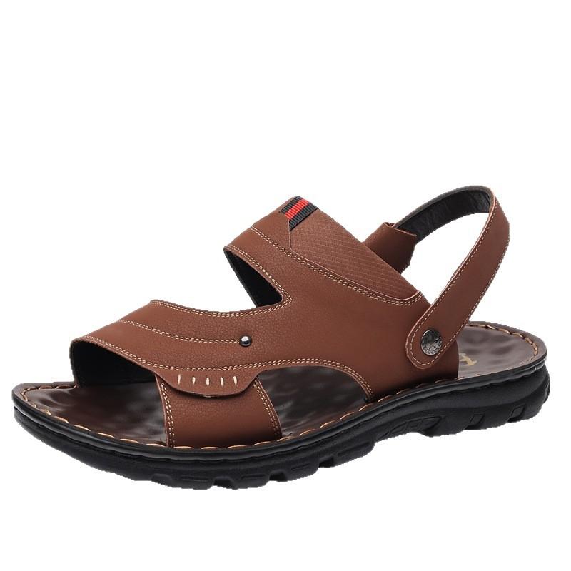 Sandals men's summer breathable and wear-resistant new open-toed youth dual-purpose beach shoes waterproof middle-aged sandals