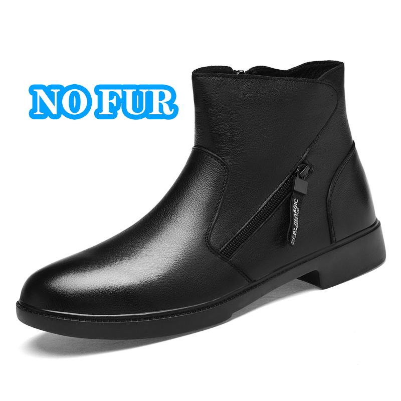 

New Arrival Mens Short Boots Autumn Winter High Top Casual Shoes Side Zipper Male Chelsea Boots Solid Color Business Shoes Botas 48