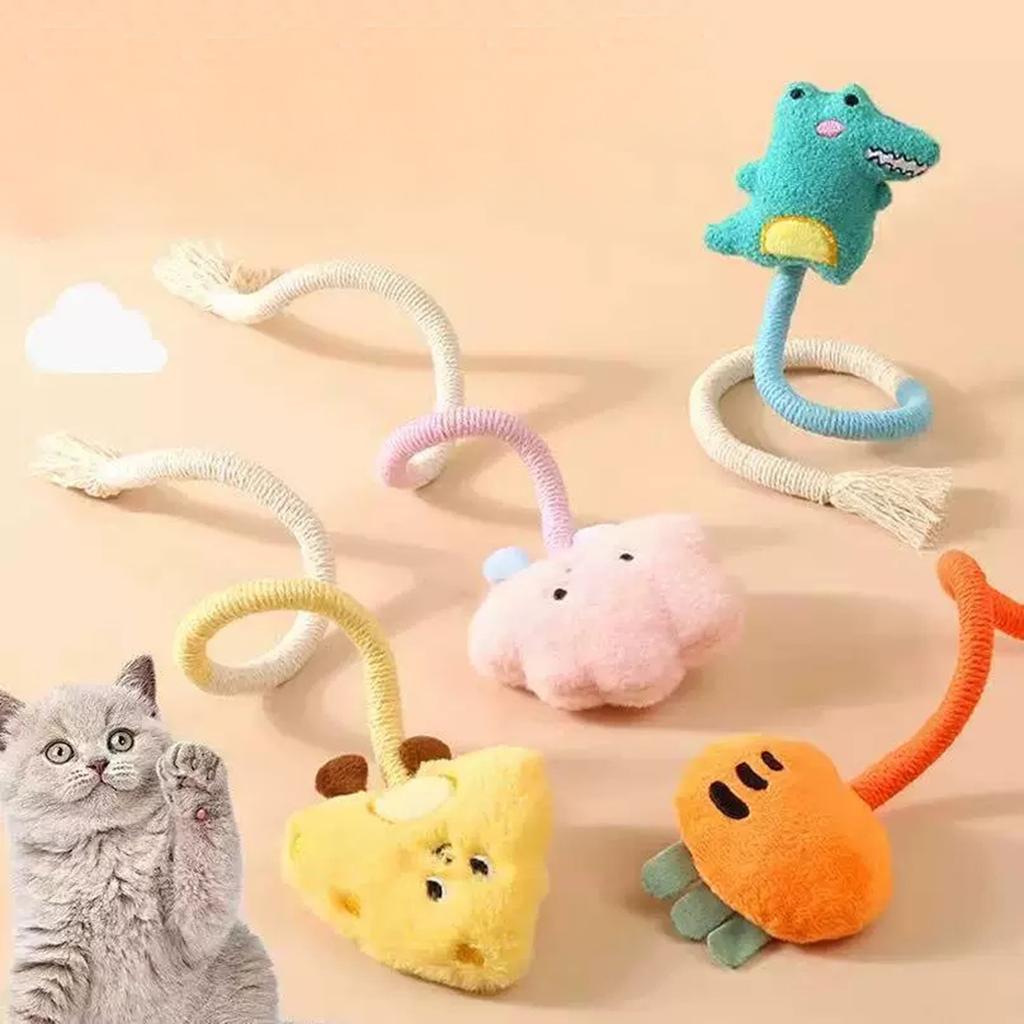 Pet Toy Rope Self-hi Boredom Gall Fruit Color Cotton Rope Gnaw Stick Teeth Teasing Stick Pet Supplies(Yellow Mouse)