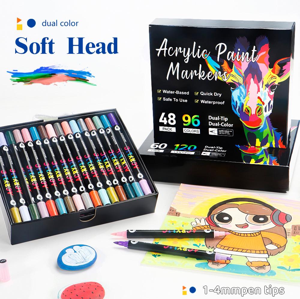 Cross Double-Headed Zweifarbiges Acryl-Marker-Set - 168 Weiche Spitze Aquarell-Kunststifte