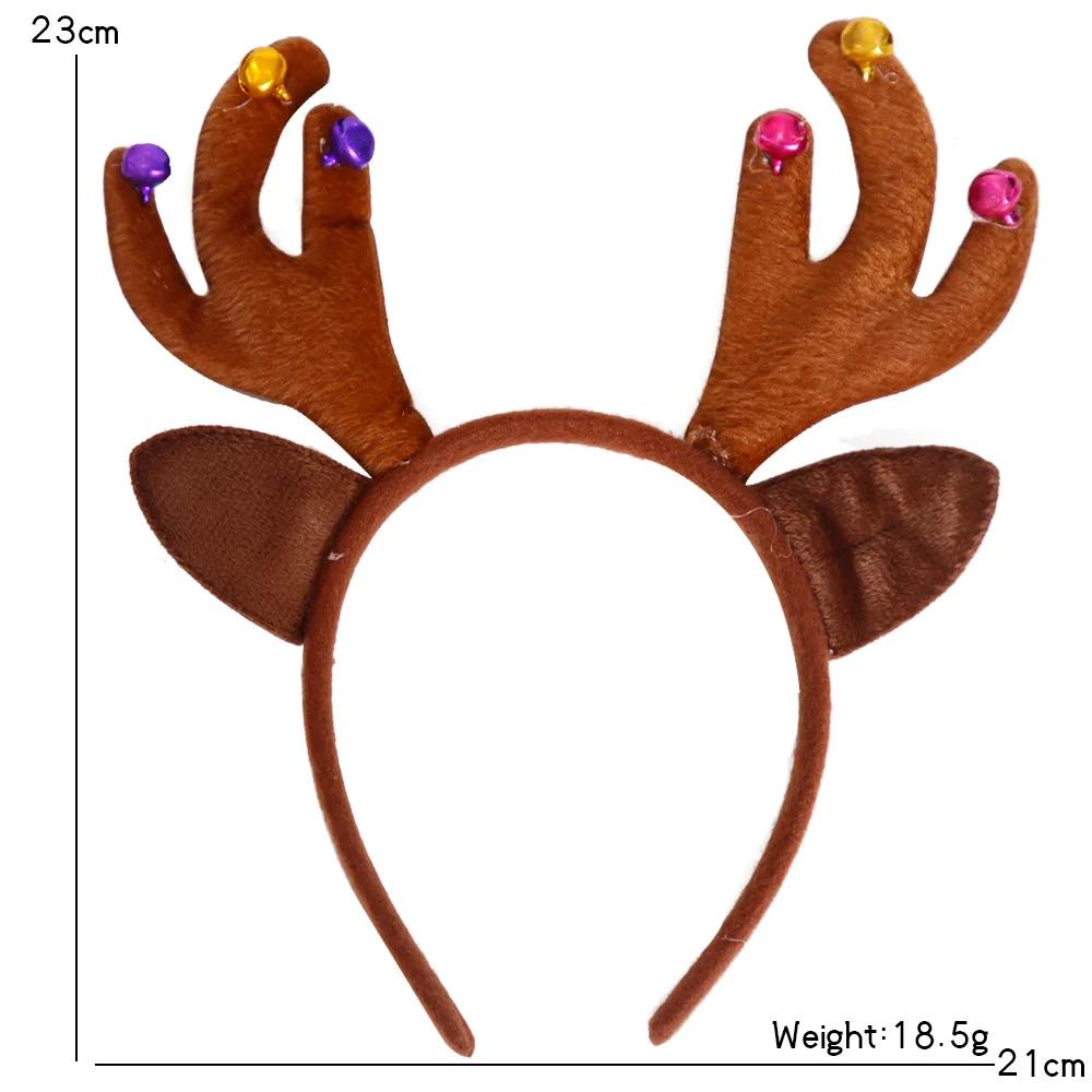 Christmas Festival Dress Headband for Children Adult Elk Antlers Star Santa Claus Birthday Party New Year Headwear Gift for Kids