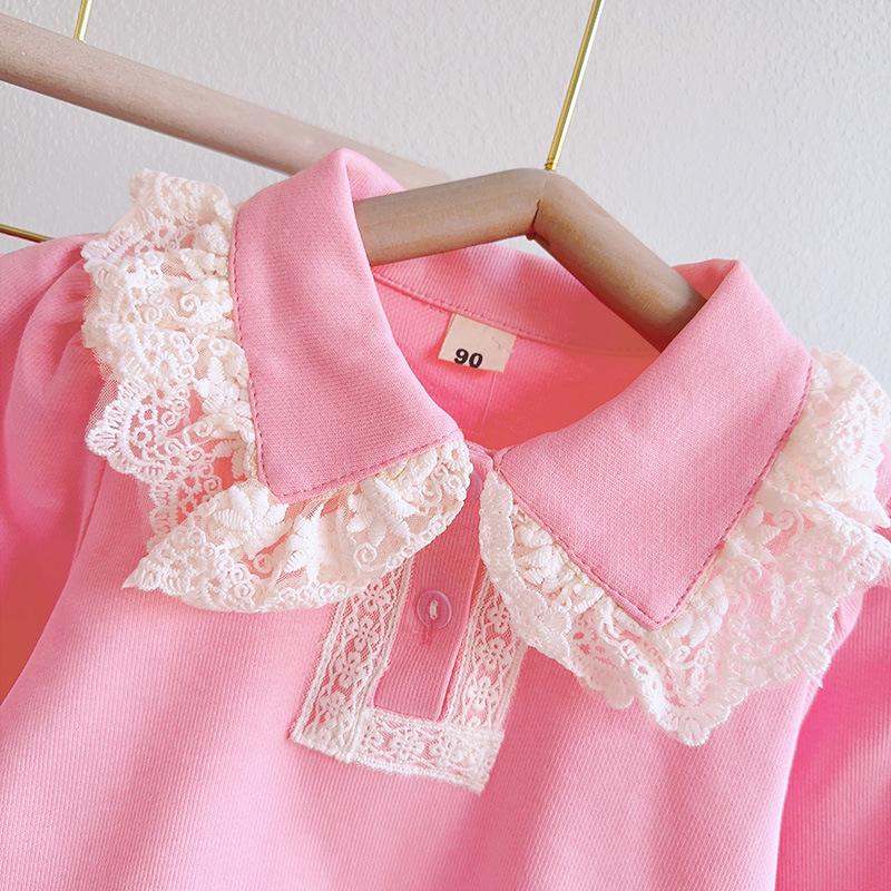 Spring-Style Baby Girl Babydoll Top & Long Pants Set