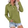 Women's Casual Long Sleeve Button Down Color Lapel Blouse