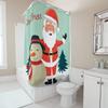 TU Christmas Shower Curtain Festive Holiday Bathroom Decor Santa Claus Reindeer Winter Theme Waterproof Fabric Home Decor Gift I