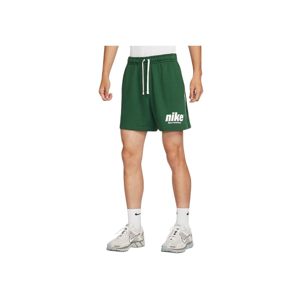 Nike Sportswear Club French Style Comfortable Letter Print Drawstring Casual Shorts Men Shorts Canyon-Green HQ1642-341