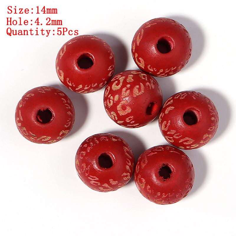 Natural Round Wood Beads Oval Loose Spacer Rosary Bead Large Hole Jewelry Bracelets Diy Unsex Charm Wholesale Supplies