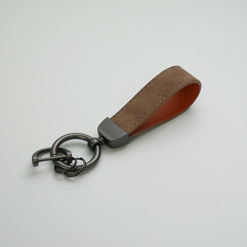 American Creative Frosted Leather Car Keychain: Exquisite, Personalized Hand Rope Pendant for Men and Women