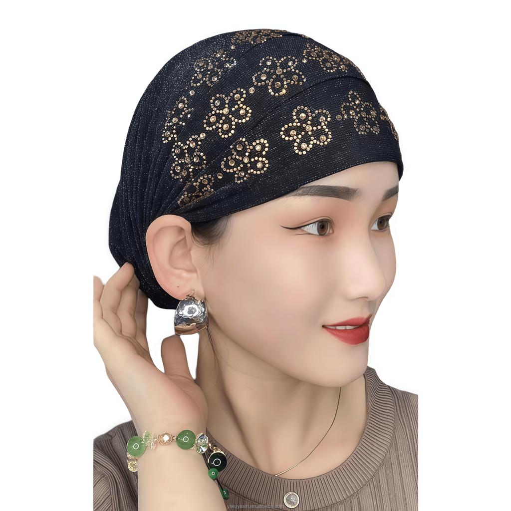YASEEN Muslim Fashion Women Elastic Acrylic Breathable Eco-Friendly Turban Headgear Hijab Bonnet Headscarf Four Seasons