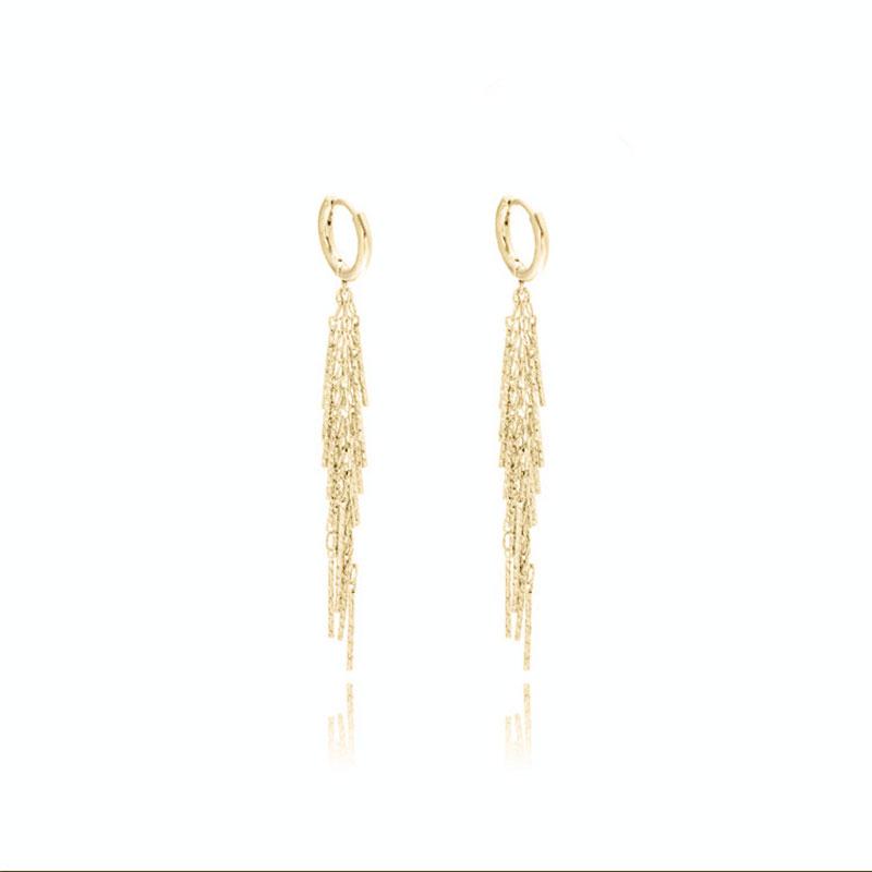 Shiny Long Tassel Glitter Drop Earrings for Women Fashion Long Chain Dangle Earring Wedding Party Jewelry Gifts