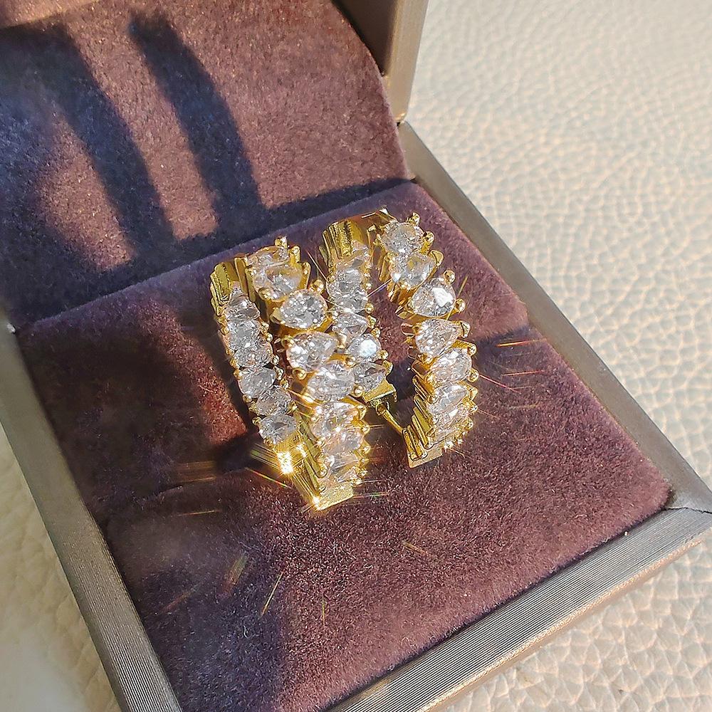 Luxury Gold Cubic Zirconia Earrings for Women - Wedding & Party Jewelry E6481