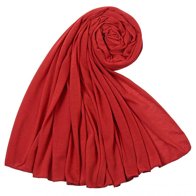 Big Size Polyester Jersey Hijab Scarf Long Muslim Shawl Plain Soft Turban Tie Head Wraps For Women Africa Headband Headscarf