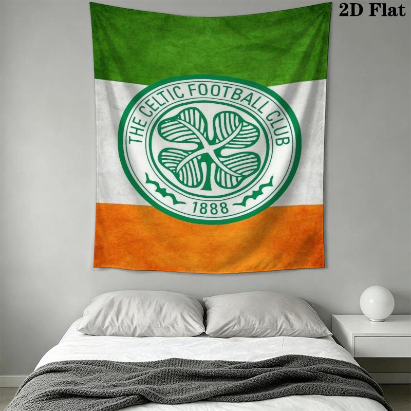 Celtic Football Club Wall Tapestry Aesthetic Wall Hanging Printed Fabric Blanket Decorative Tapestries for Bedroom Living Room Home Decor
