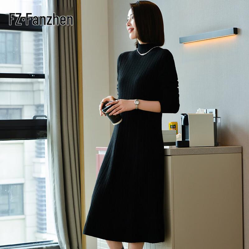 

Fanzhen Женское 100% шерстяное вязаное платье облегающего кроя L