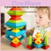 Multifunctional Pyramid Building Blocks Set For Kids With Diy Assembly And Storage Bag