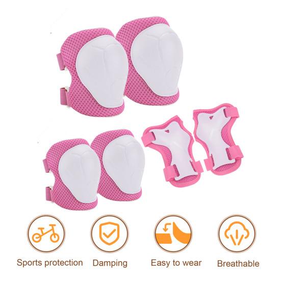 6Pcs/Set Kids Skating Protective Gear Kit with Knee Elbow Pad Wrist Guard Protector Roller Skate Skateboard Scooter Bike Cycling Safety Equipment