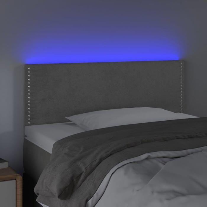 VidaXL Tête de Lit à LED Meuble de Chambre à Coucher Accessoire de Lit Simple Tête de Cadre de Lit Intérieur Gris Clair 3121508