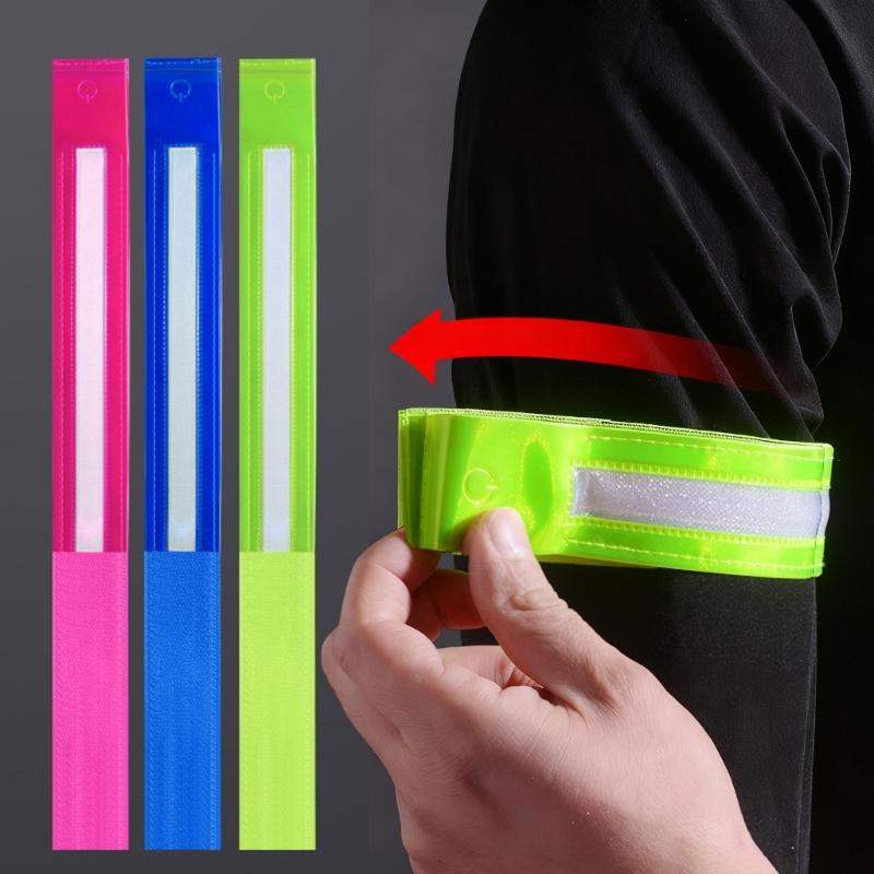 High Visibility LED Safety Armband with Reflective Strips USB C Rechargeable Reflective Wristband for Outdoor Activities