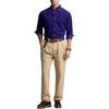 Polo Ralph Lauren Solid Color Polo Collar Single-Breasted Straight-Cut Long Sleeve Shirt Men shirts Blue MNPOWOV16823819-500
