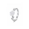 Camellia Rose Diamond Open Ring: Transparent Floral Design for Index Finger, Light Luxury Feel