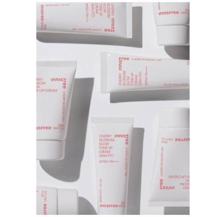 Innisfree Cherry Blossom Glow Tone-Up Cream / Skin Fit Tone-Up Cream 50ml | Aufhellend & Feuchtigkeitsspendend