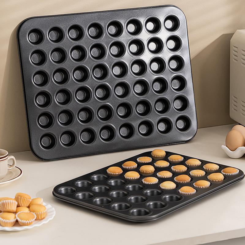 48 Holes Mini Round Muffin Cake Pan Cupcake Mold Non Stick Baking Dishes Carbon Steel Oven Trays Pastry Tool Kitchen Bakeware