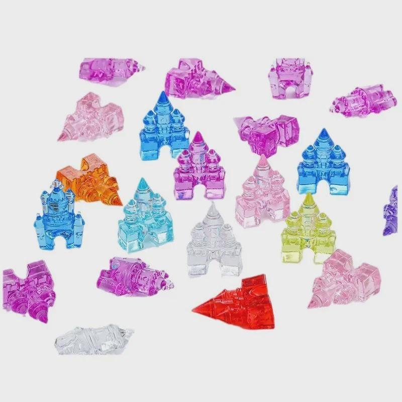 Luminous Acrylic Resin Ice Cube Castle: DIY Jewelry & Food Play Accessory, 18mm Crystal