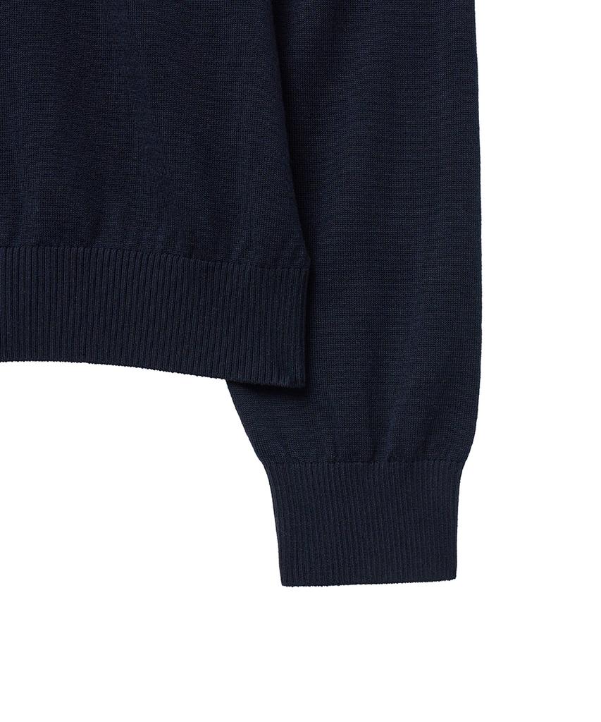 NOIRER Silky V-Neck Knit (Navy)