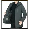 Baumwollwattierte Herren-Baumwollwattierte Kleidung, Mit Kapuze, Verdickt, Winterkleidung, Mittellang