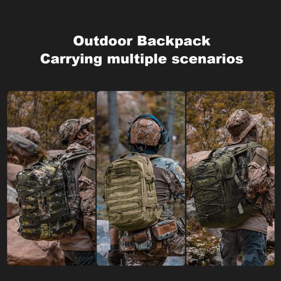 Hiking Backpack Lightweight Large Capacity Waterproof Oxford Cloth Outdoor Travel Camping Climbing Hunting Storage Bag Camouflage Rucksack