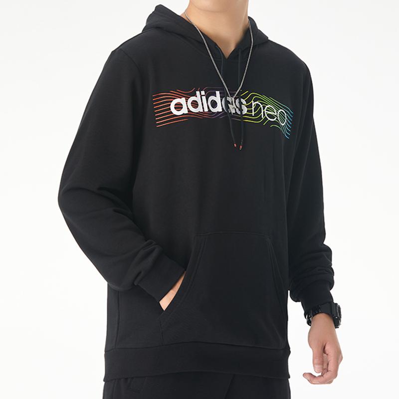 Adidas Neo Favorite Nocturnal Hoodie with Logo Print Men Hoodie Black GM2344