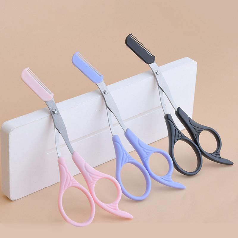 Forbici per sopracciglia Trimmer Prodotti di bellezza per donne Forbici per sopracciglia con pettine Strumenti per trucco in acciaio inossidabile Forbici di bellezza
