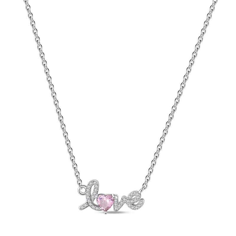 925 Silver Diamond Pendant Necklace Shiny Key Gem Heart Shaped Pearl Cross Lucky Chain for Women Fine Jewelry Gifts