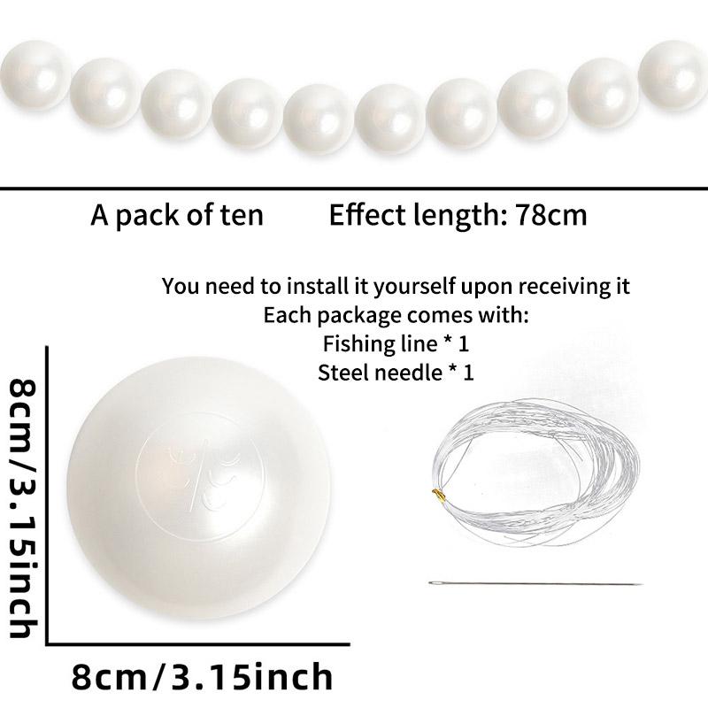 5.5-8CM Faux Large Pearl Plastic Pearl String Hanging Ornaments Elegant DIY Backdrop Decor For Weddings Parties Pearl Garlands