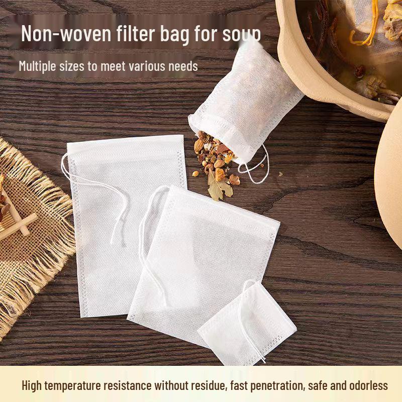 Large Capacity Non-Woven Disposable Bags: Tea Filters, Seasoning Bags, Medicinal Soak Bags.