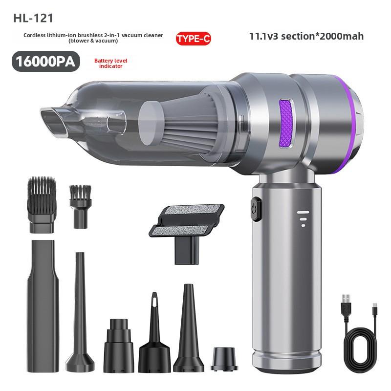 2-in-1 Portable Car Vacuum Cleaner Strong Suction Handheld Dust Blower Inflator 6000mAh Battery Home Car Dual Use